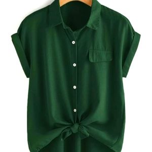 Shein Curve ButtonUp Tee